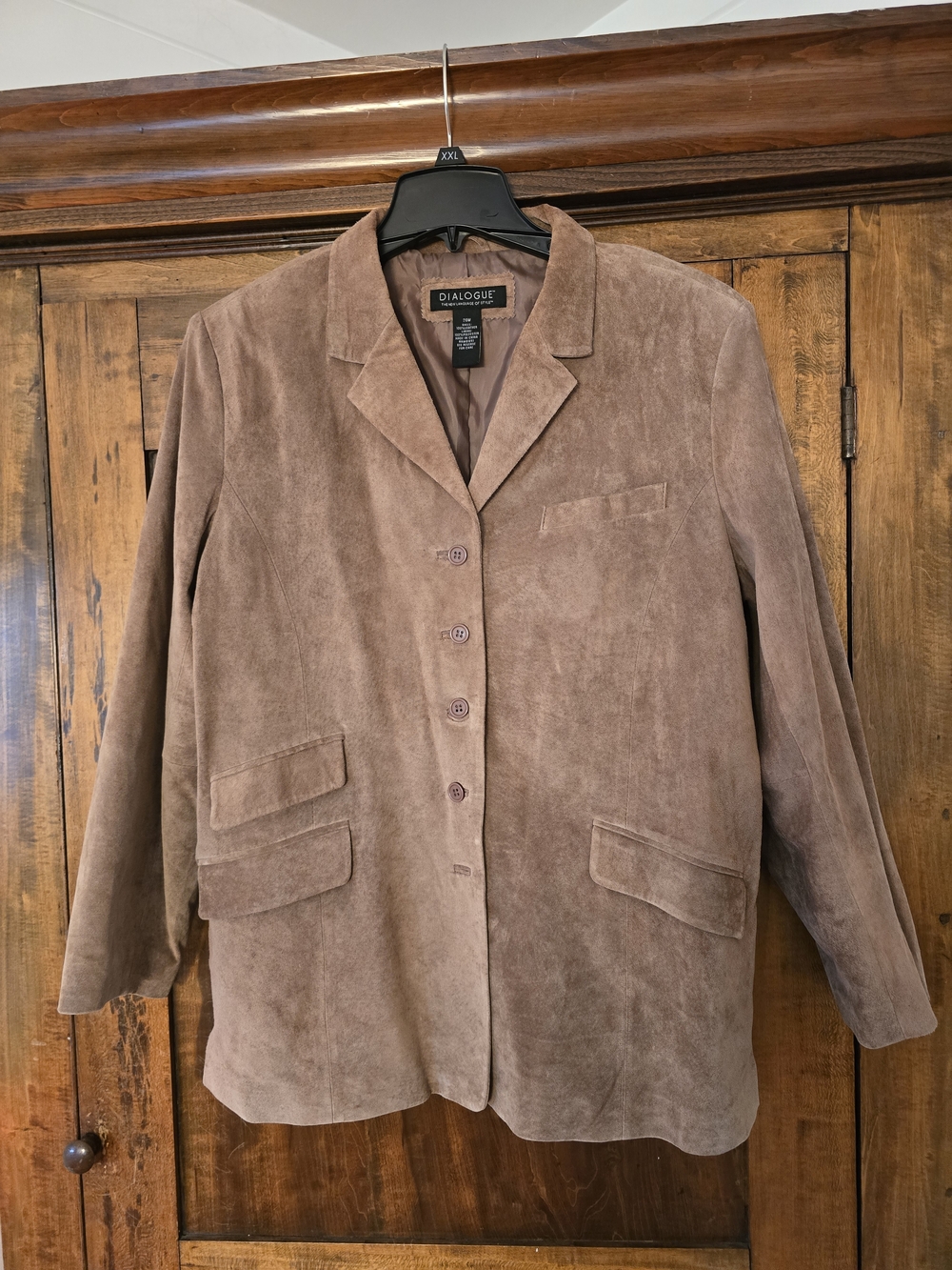 Dialogue Women's Taupe Suede Blazer Jacket 20w - Picture 1 of 3